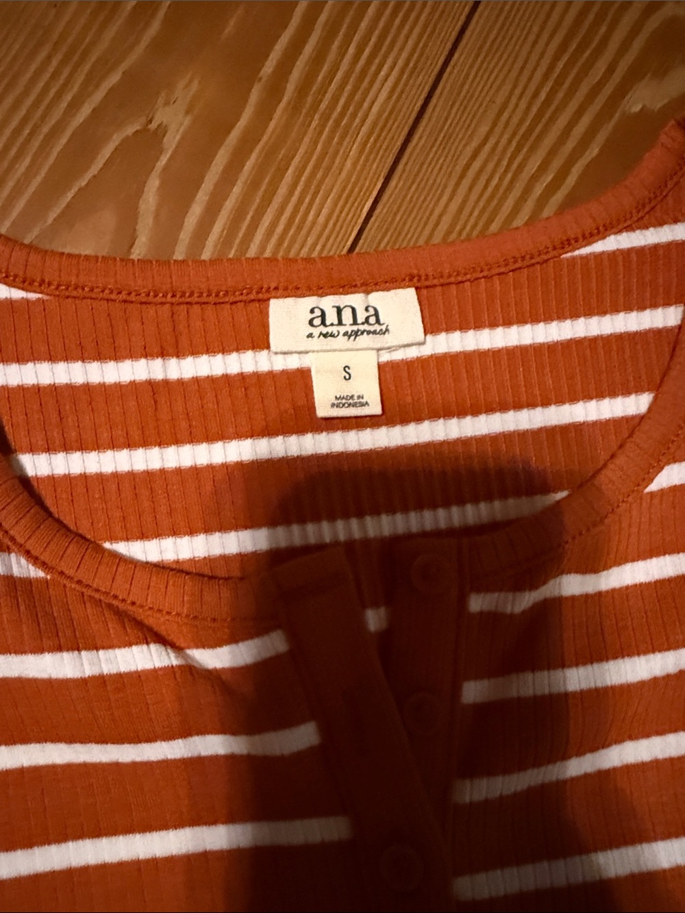 a.n.a Orange & White Striped Rib Knit Midi Dress - Picture 2 of 4